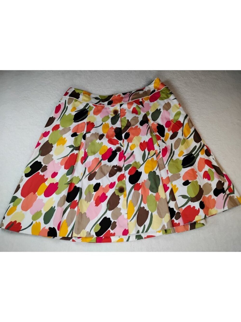 Talbots Petites Floral Pleated Skirt Midi Stretch Lined Church Party Event 14W